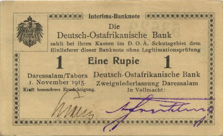 R.916s: Deutsch-Ostafrika 1 Rupie 1915 C2 (1/1-) 