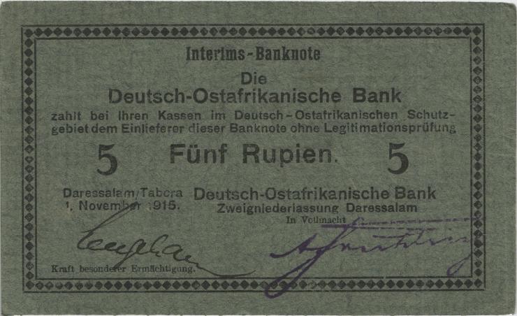 R.921b: Deutsch-Ostafrika 5 Rupien 1915 E (1-) 
