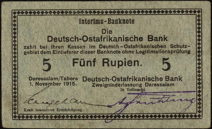 R.921d: Deutsch-Ostafrika 5 Rupien 1915 E (2) 