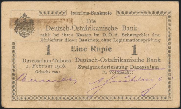 R.928ab: Deutsch-Ostafrika 1 Rupie 1916 G3 (2) 