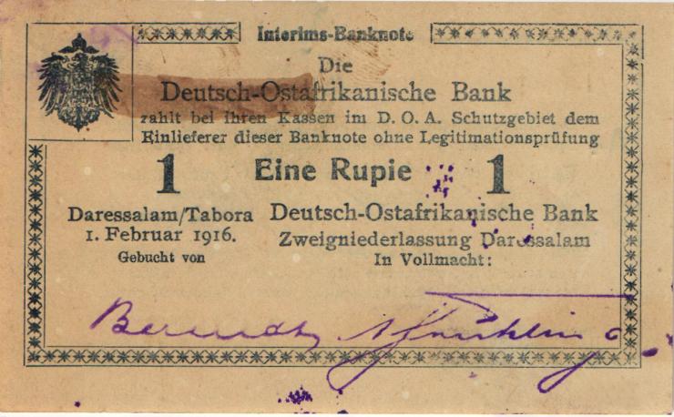 R.928ac: Deutsch-Ostafrika 1 Rupie 1916 A4 (1) 