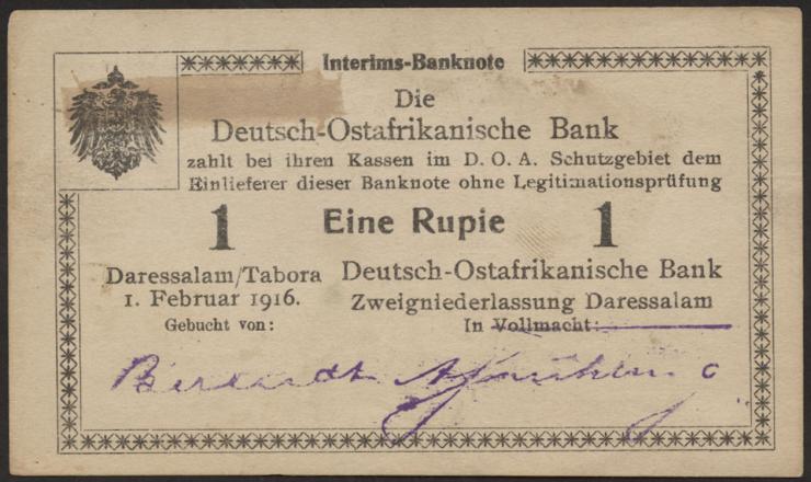 R.928s: Deutsch-Ostafrika 1 Rupie 1916 (1-) 