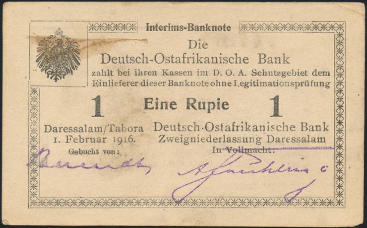 R.929d: Deutsch-Ostafrika 1 Rupie 1916 K3 (2) 