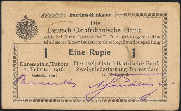 R.929e: Deutsch-Ostafrika 1 Rupie 1916 L3 (2) 