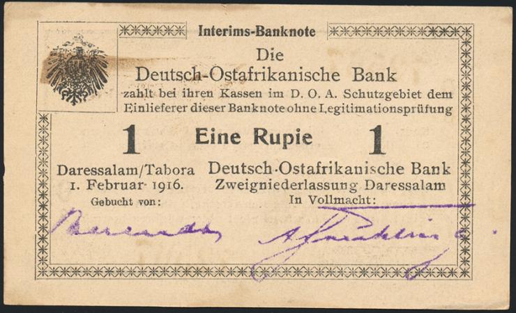 R.929h: Deutsch-Ostafrika 1 Rupie 1916 O3 (1-) 