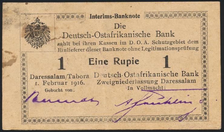 R.929j: Deutsch-Ostafrika 1 Rupie 1916 P3 (2) 