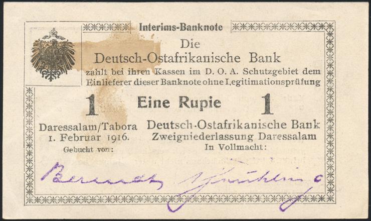 R.929s: Deutsch-Ostafrika 1 Rupie 1916 R3 (1-) 