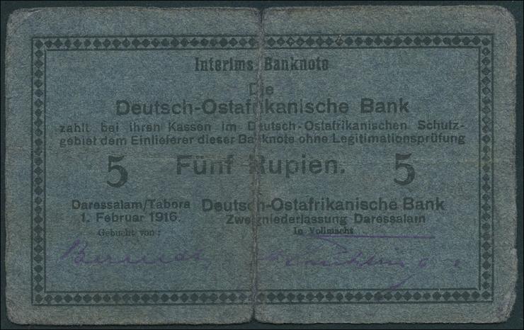 R.933F: Deutsch-Ostafrika 5 Rupien 1916 (4) 