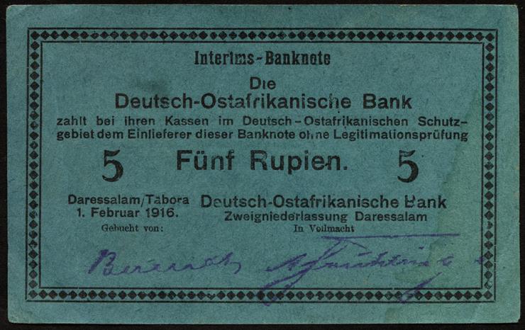 R.933m: Deutsch-Ostafrika 5 Rupien 1916 G (2) 