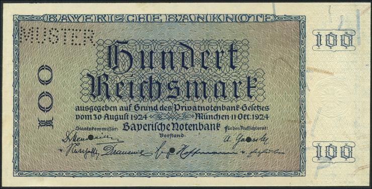 R-BAY 24D: 100 Reichsmark 1924 MUSTER (1) 