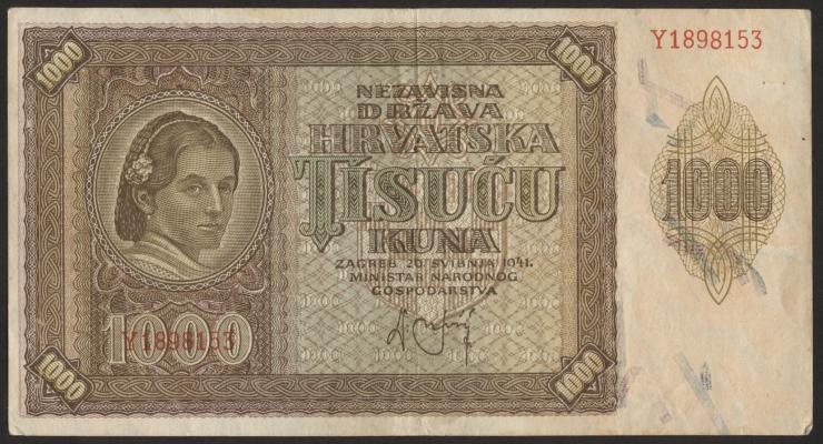Kroatien / Croatia P.04 1000 Kuna 1941 (3) 