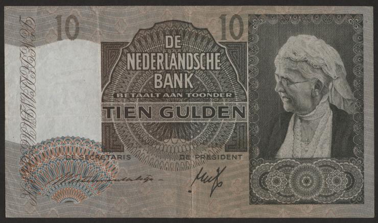 Niederlande / Netherlands P.053 10 Gulden 1940 (3+) 