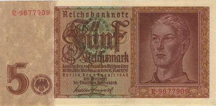 R.179b: 5 Reichsmark 1942 8-stellig (2) 