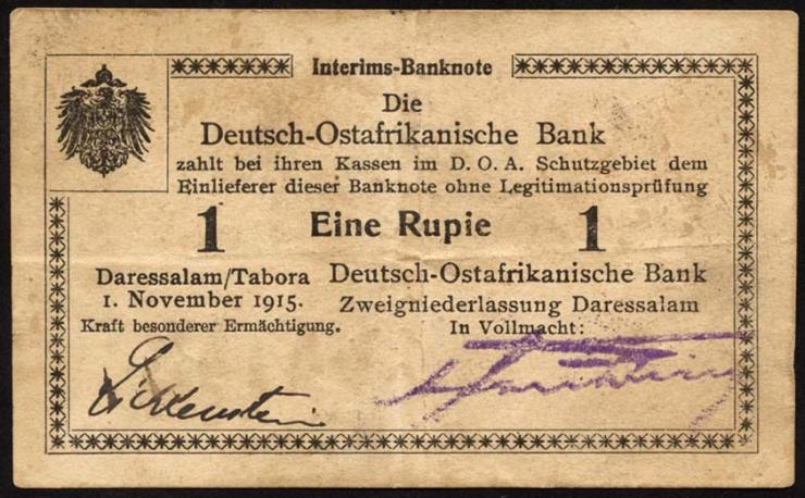 R.916t: Deutsch-Ostafrika 1 Rupie 1915 D2 (3+) 