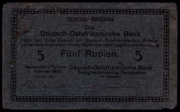 R.933F: Deutsch-Ostafrika 5 Rupien 1916 (3) 