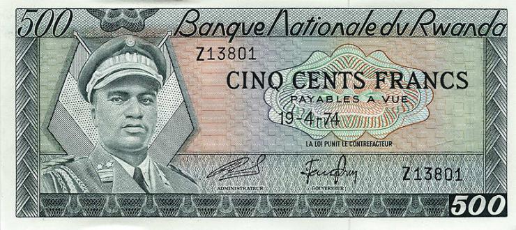 Ruanda / Rwanda P.11 500 Francs 1974 (1) 
