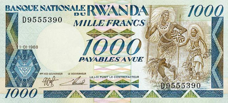 Ruanda / Rwanda P.21 1000 Francs 1988 (1) 