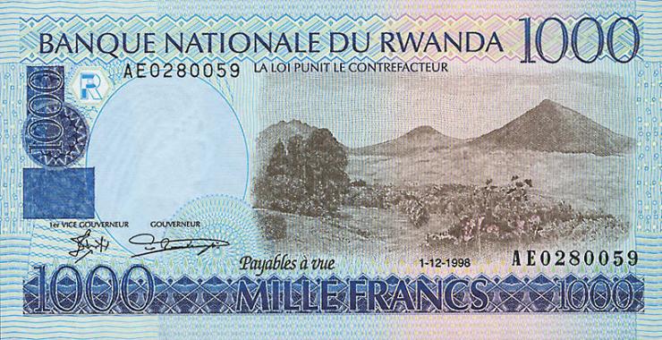 Ruanda / Rwanda P.27a 1000 Francs 1998 (1) 