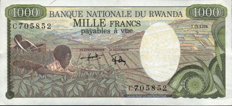 Ruanda / Rwanda P.14 1000 Francs 1978 (1) 