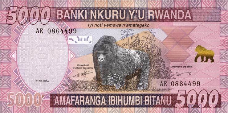 Ruanda / Rwanda P.41 5000 Francs 2014 (1) 