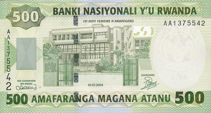 Ruanda / Rwanda P.30 500 Francs 2004 (1) 