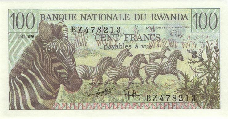 Ruanda / Rwanda P.12 100 Francs 1978 (1) 
