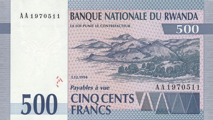 Ruanda / Rwanda P.23 500 Francs 1994 (1) 