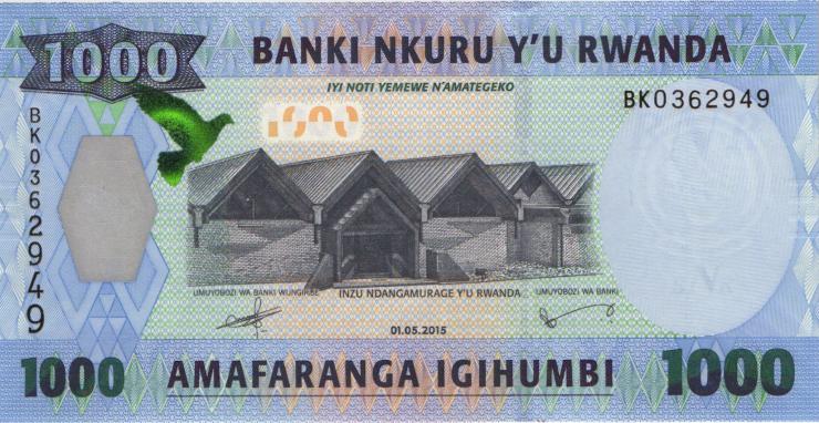 Ruanda / Rwanda P.39a 1000 Dollars 2015 (1) 