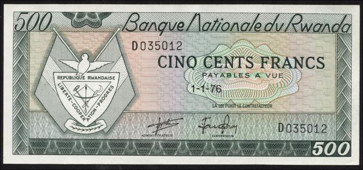 Ruanda / Rwanda P.09b 500 Francs 1976 (1) 