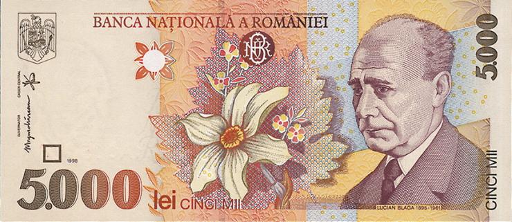 Rumänien / Romania P.107b 5000 Lei 1998 (1) 