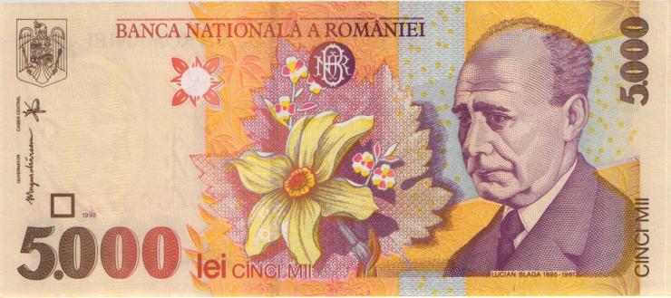 Rumänien / Romania P.107a 5000 Lei 1998 (1) 