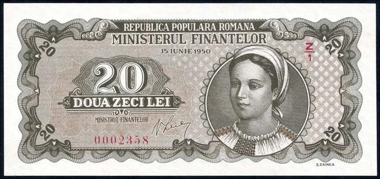Rumänien / Romania P.084 20 Lei 1950 (1) 