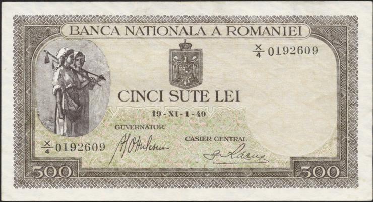 Rumänien / Romania P.051 500 Lei 1940 (2) 