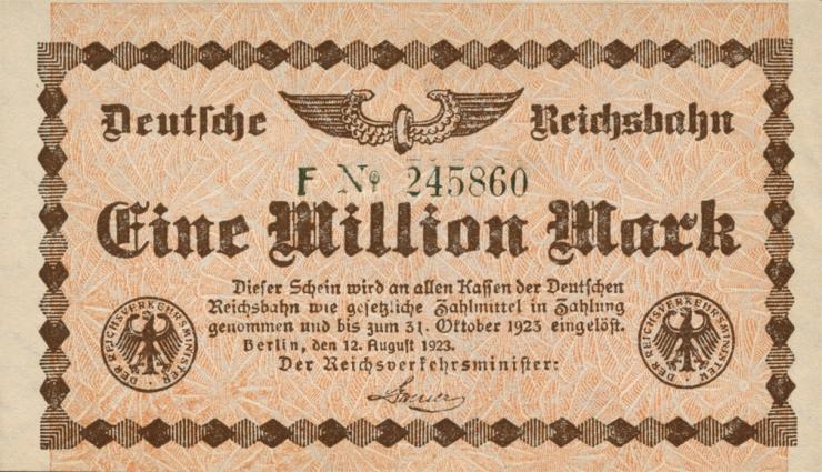 RVM-01a Reichsbahn Berlin 1 Million Mark 1923 (1) 