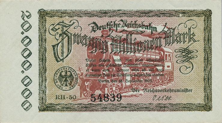 RVM-05a Reichsbahn Berlin 20 Millionen Mark 1923 RH (1) 