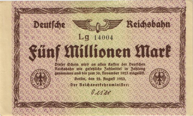 RVM-03b Reichsbahn Berlin 5 Millionen Mark 1923 (2) 