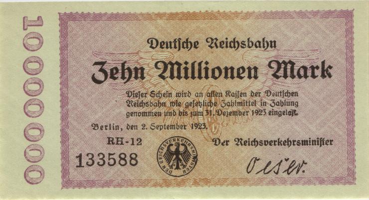 RVM-04 Reichsbahn Berlin 10 Millionen Mark 1923 (1) 