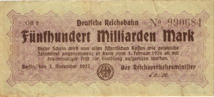 RVM-18c Reichsbahn Berlin 500 Milliarden Mark 1924 OB (3) 