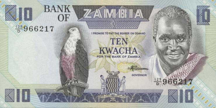 Sambia / Zambia P.26e 10 Kwacha (1980-88) (1) 