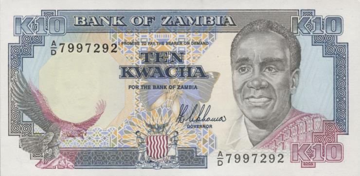 Sambia / Zambia P.31a 10 Kwacha (1989-91) (1) 