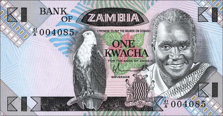 Sambia / Zambia P.23a 1 Kwacha (1980-88) (1) 