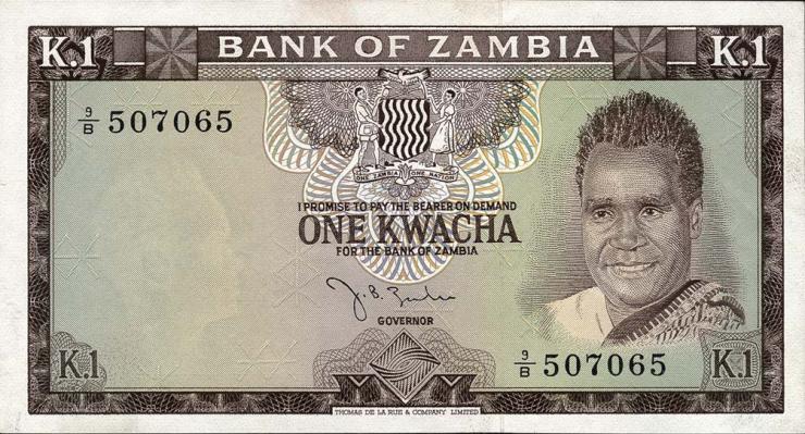 Sambia / Zambia P.05 1 Kwacha (1968) (1) 