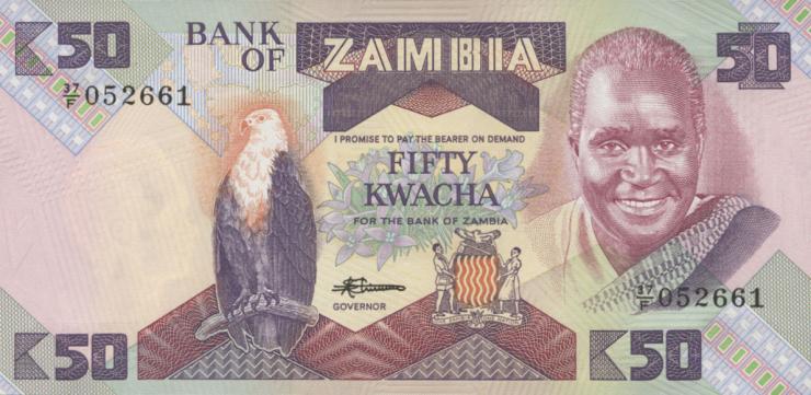 Sambia / Zambia P.28e 50 Kwacha (1986-88) (1) 