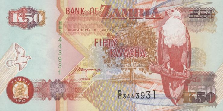 Sambia / Zambia P.37b 50 Kwacha 1992 (1) 