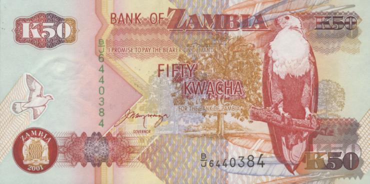 Sambia / Zambia P.37c 50 Kwacha 2001 (1) 