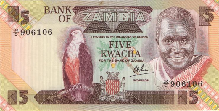 Sambia / Zambia P.25c 5 Kwacha (1980-88) (1) 