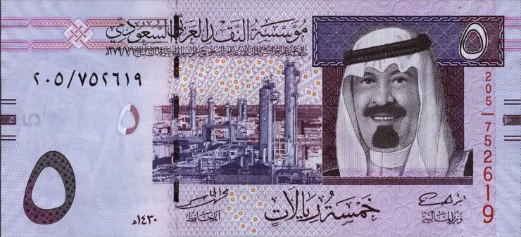 Saudi-Arabien / Saudi Arabia P.32b 5 Riyals 2009 (1) 