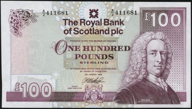 Schottland / Scotland P.350c 100 Pounds 1999 (1) 