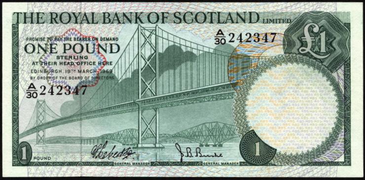 Schottland / Scotland P.329a 1 Pound 1969 (1) 