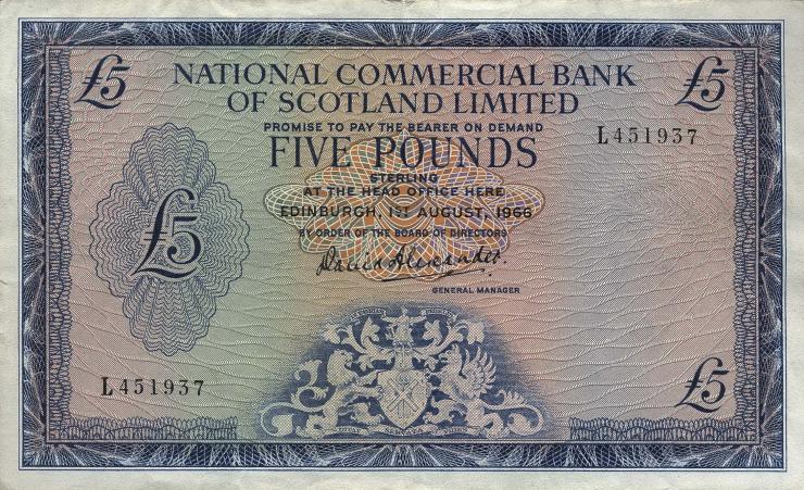 Schottland / Scotland P.272 5 Pounds 1966 (3+) 